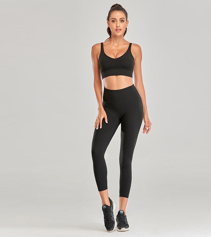 M Chic Boutique exercise suit in activewear, featuring a fitted top and matching leggings for workout and casual wear.