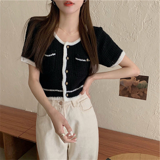 Thin Short-sleeved Design Blouse