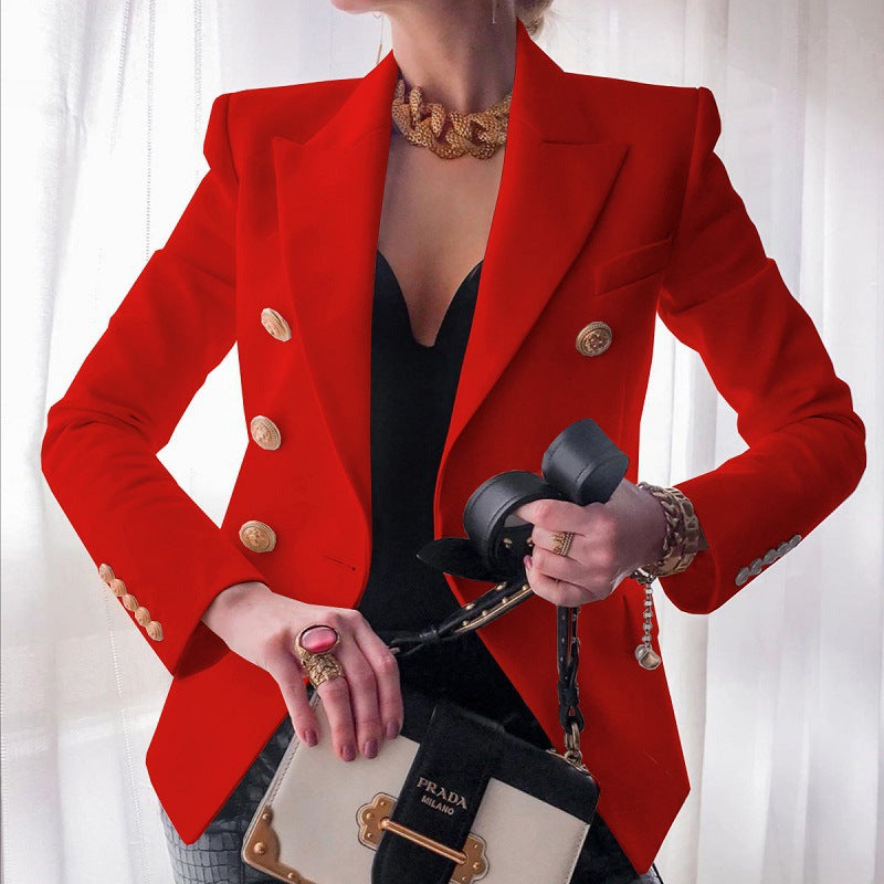 Solid Color Casual Suit Short Jacket - M Chic Boutique