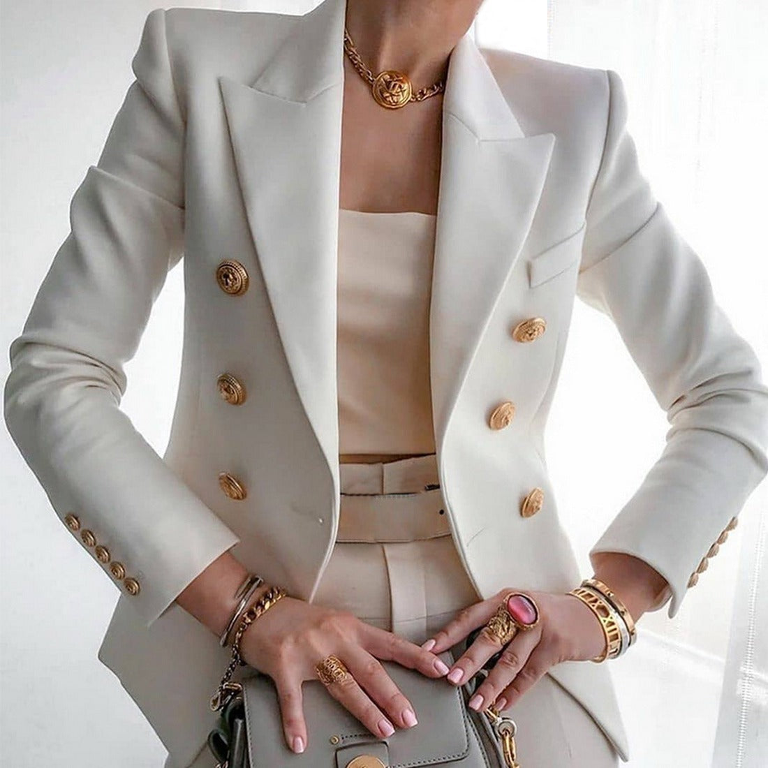 Solid Color Casual Suit Short Jacket - M Chic Boutique