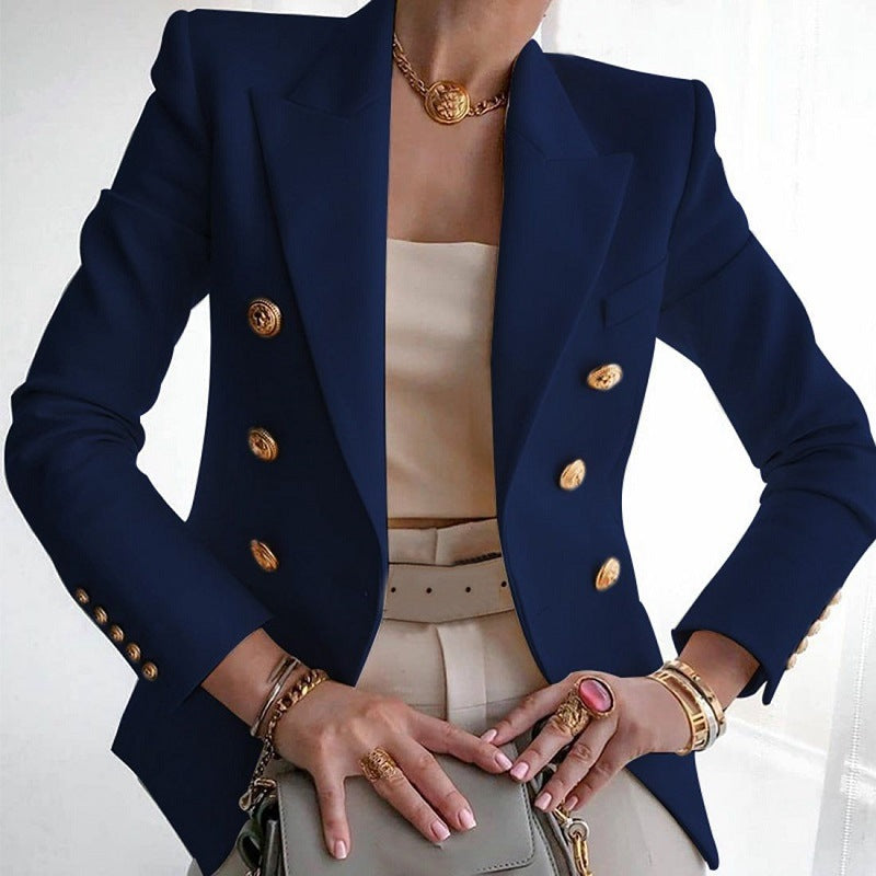 Solid Color Casual Suit Short Jacket - M Chic Boutique