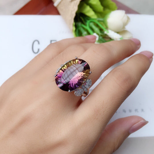 Rose Gold / Silver Ametrine Ring
