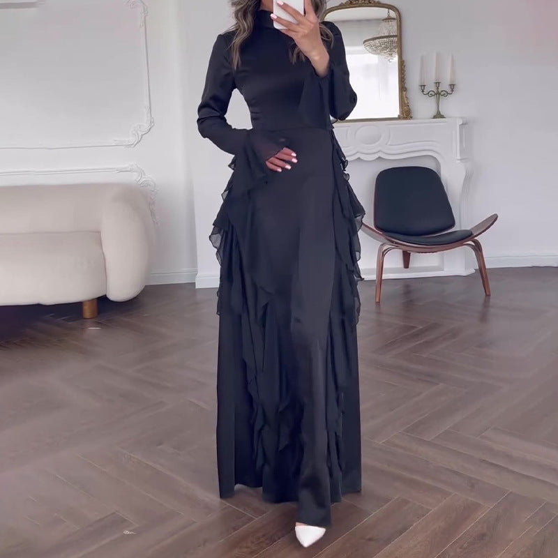 Round-neck flared sleeves dress from M Chic Boutique featuring a stylish silhouette and elegant design.
