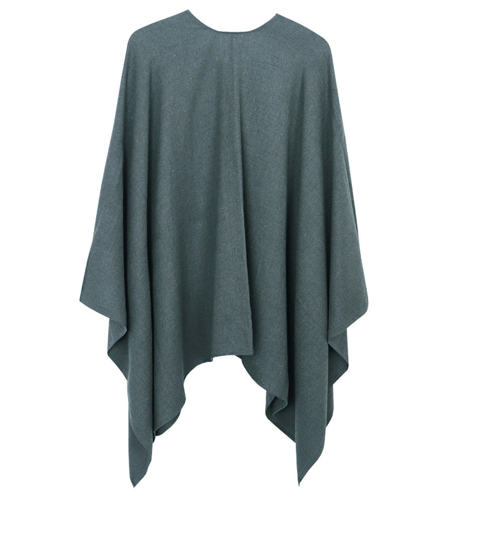 Solid Cashmere cloak shawl