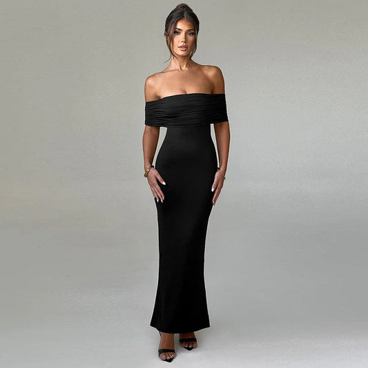 Socialite Style Elegant Backless Off-shoulder Dress