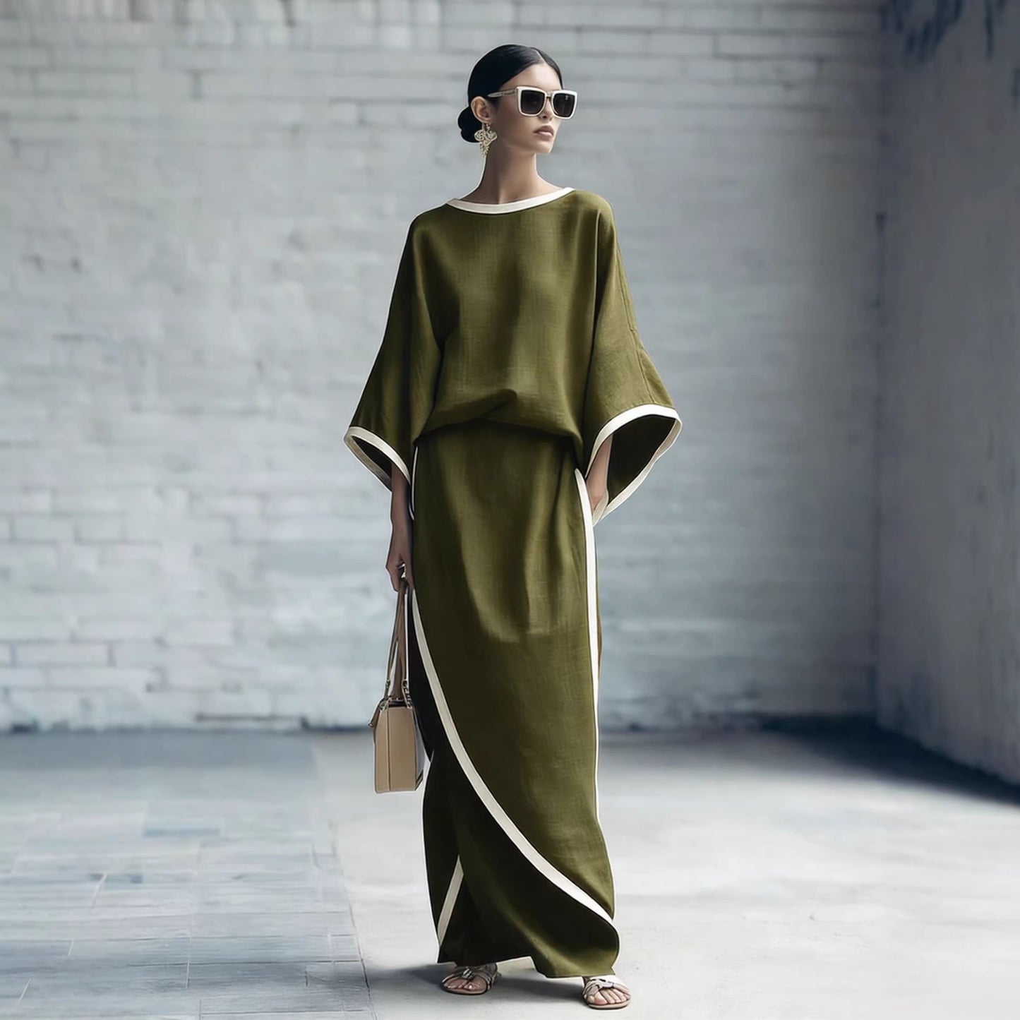 Loose-fitting Wide-leg Pants Two-piece Set