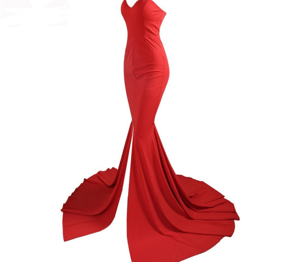 Long Evening Off-the-shoulder Elegant Dress