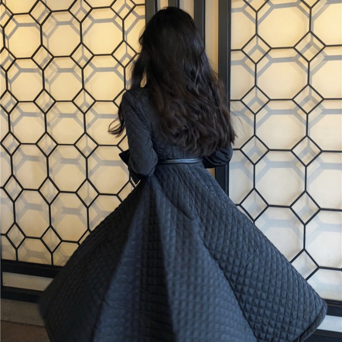 Long-sleeved cotton coat from M Chic Boutique, featuring a classic design and elegant silhouette in a neutral color.
