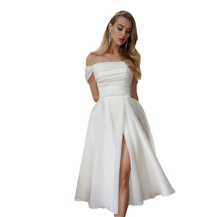 Split Dress Simple Mid Skirt
