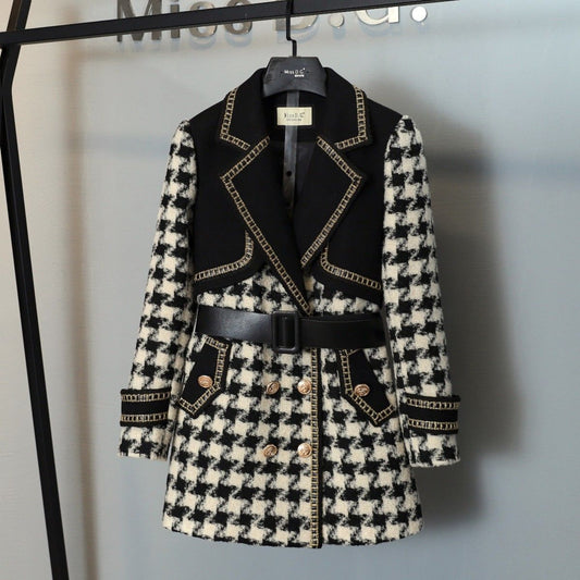 Winter New Double-breasted Socialite Style Woolen Coat