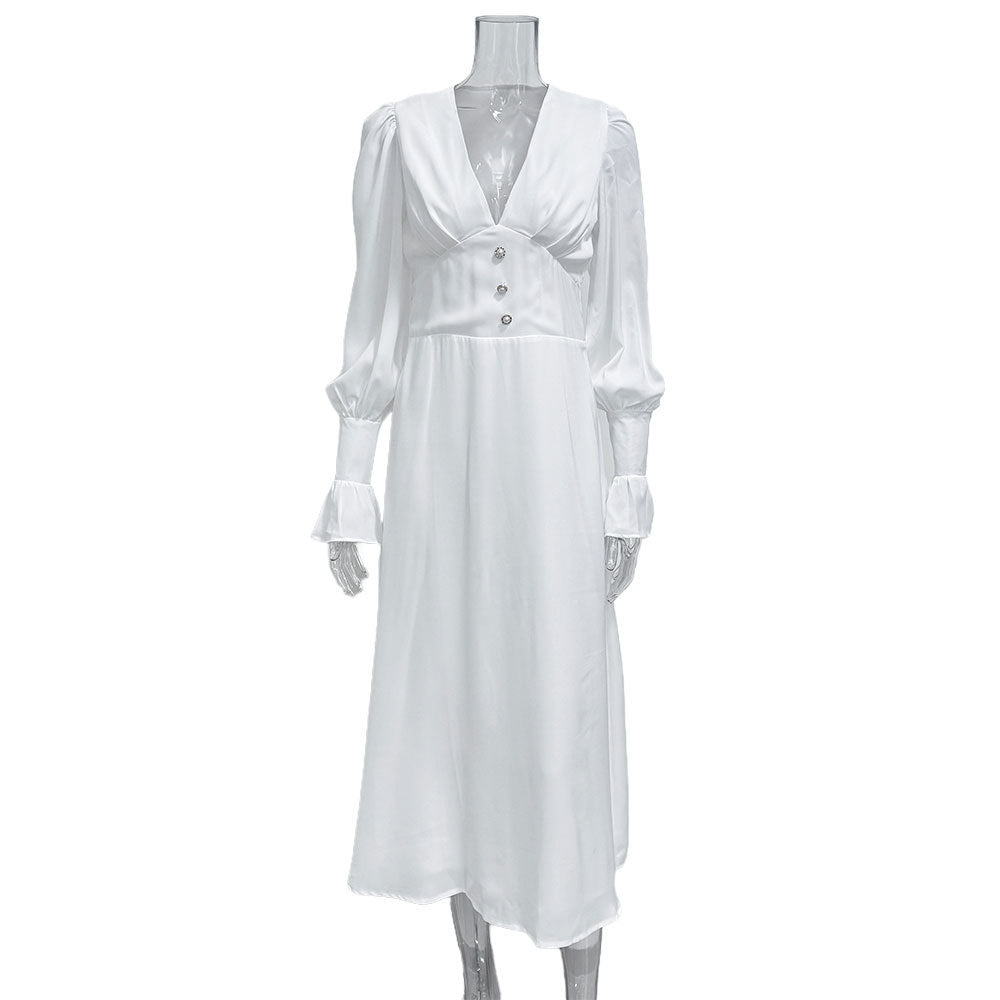Solid Casual European Dress