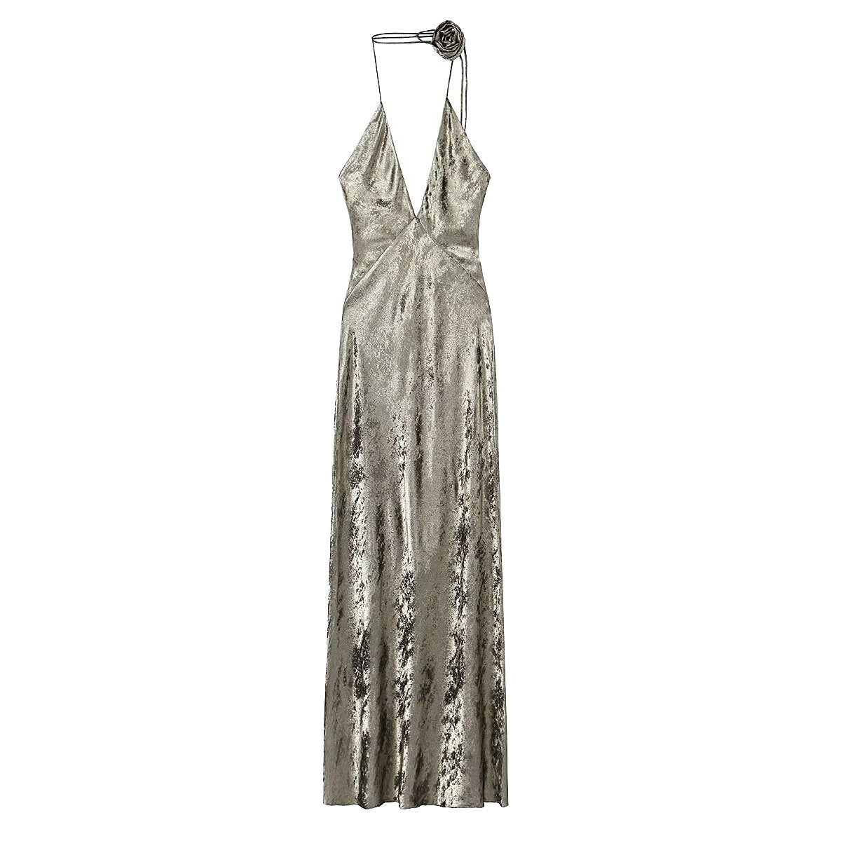 Metal Foil Flower Decoration Dress