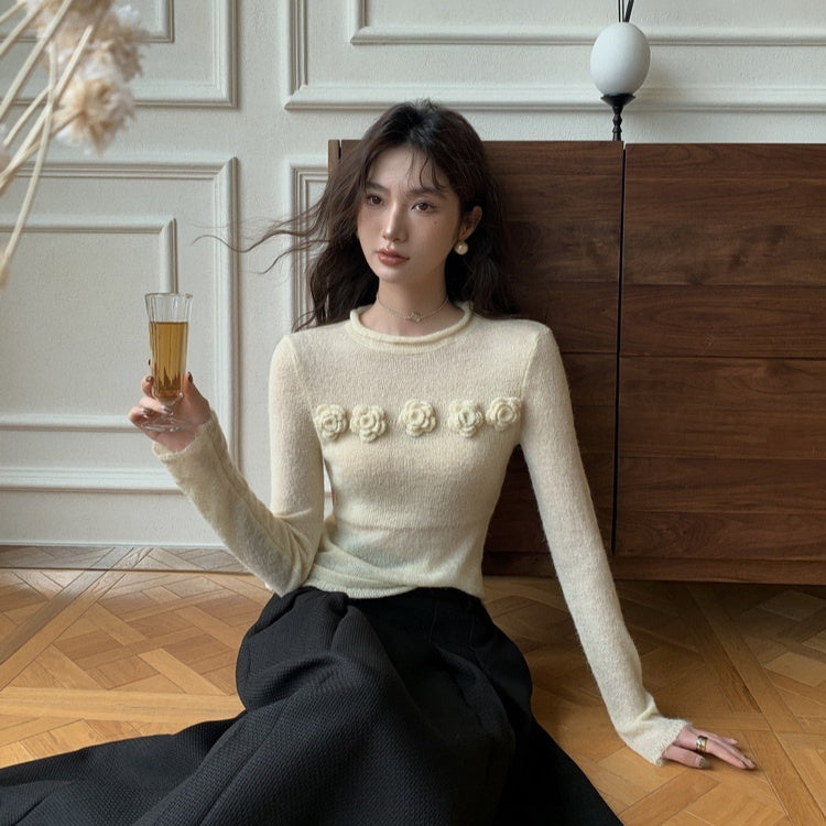 Micro Transparent Flower Sweater