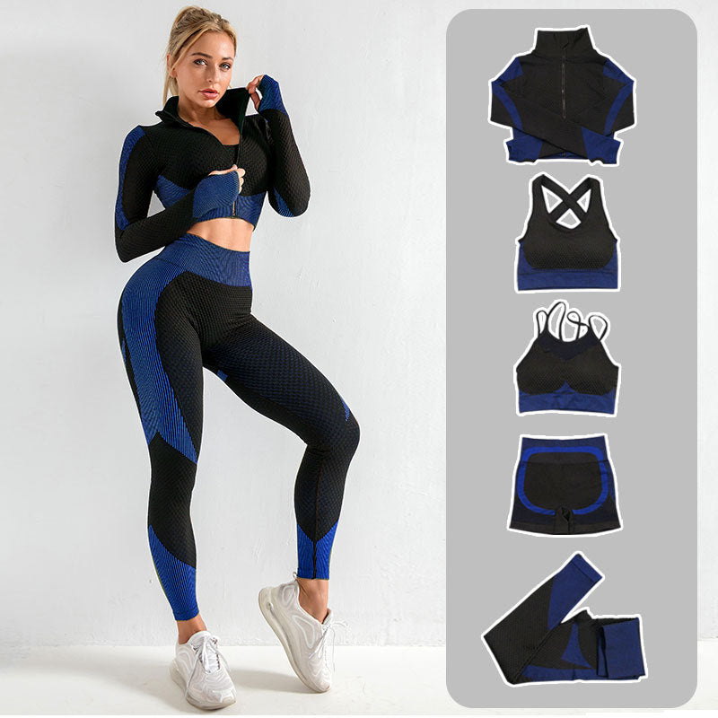 M Chic Boutique quick-drying knitted gym suit activewear, close-up of lightweight, stretchy fabric ideal for workouts