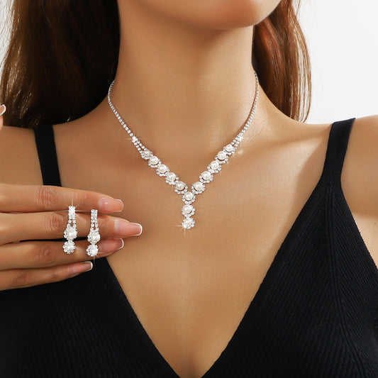 European Rhinestone Suit Necklace
