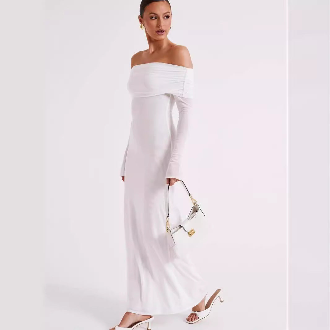 Off-neck Backless Socialite Dress