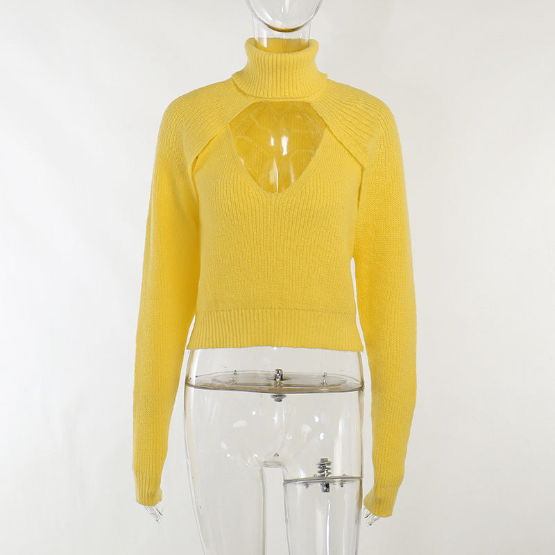 Solid Elegant Hollow Sweater