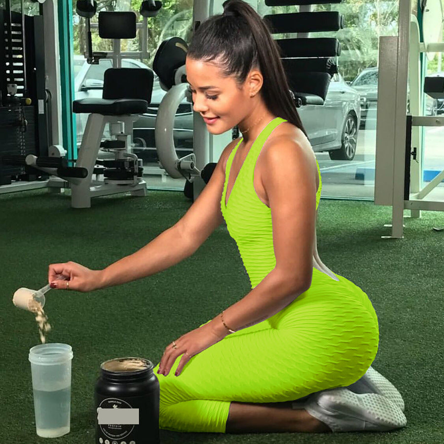 Honeycomb fitness jumpsuit
