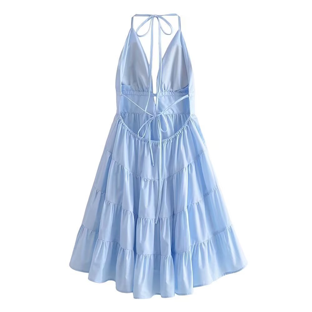 French Style With Cup Strap Dress