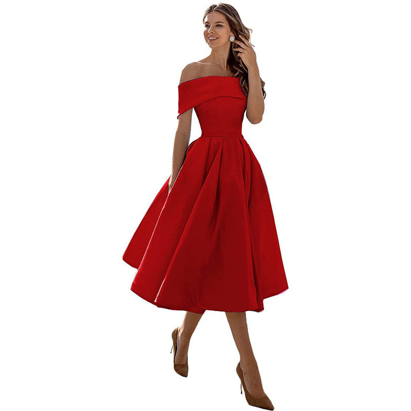 Strapless Satin Dress
