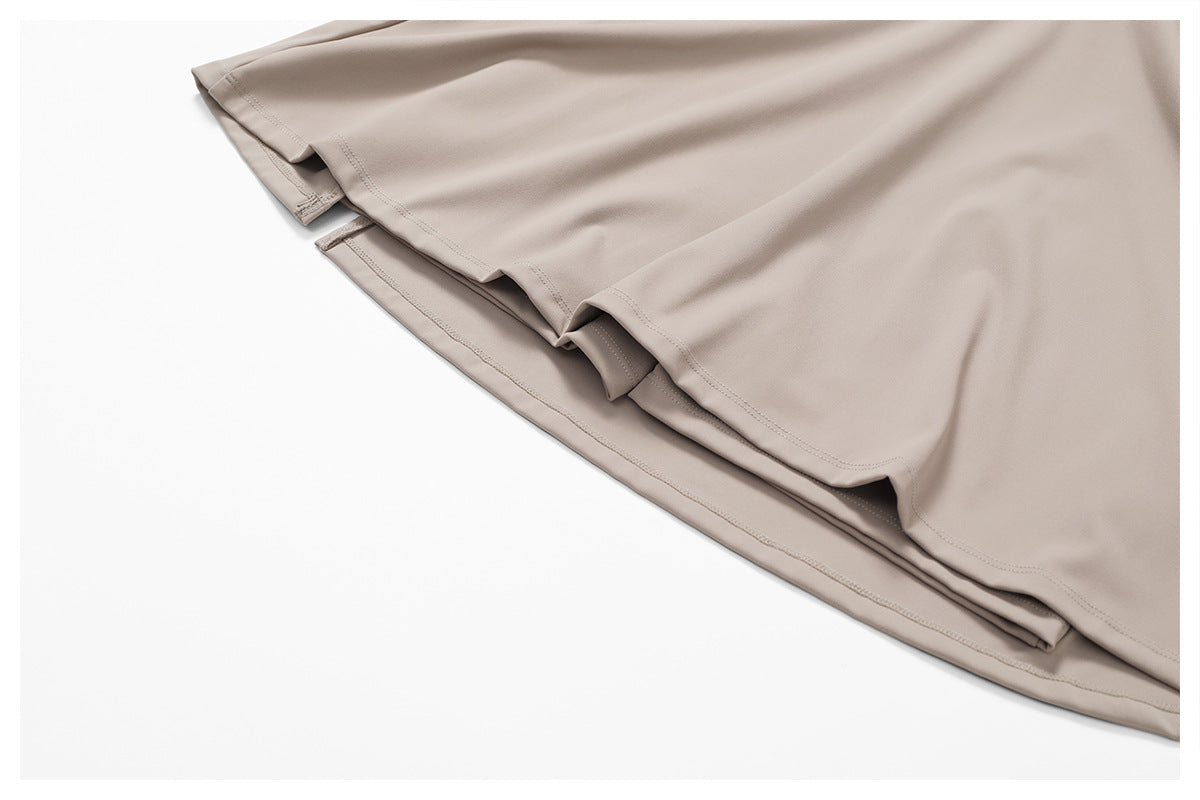 Outdoor golf and tennis skirt by M Chic Boutique, lightweight activewear with a stylish back design for outdoor sports.