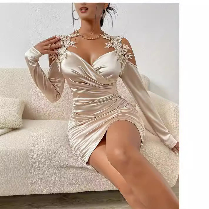 Lace Tight Draped Dress - M Chic Boutique