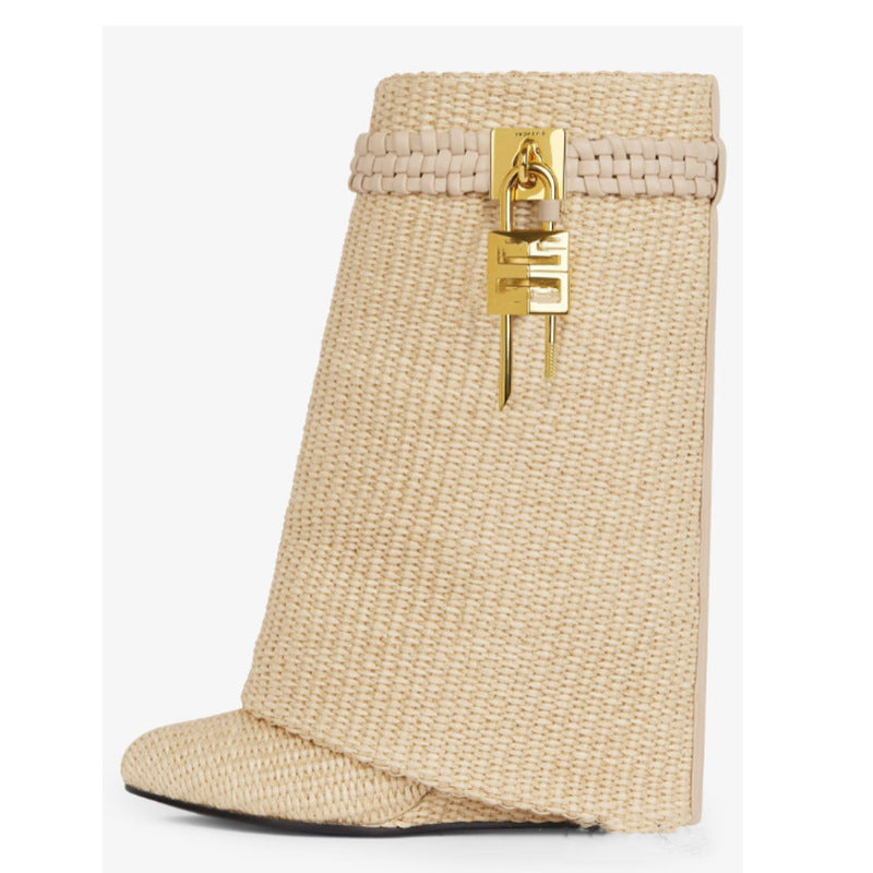 New Round Toe Wedge High Boots