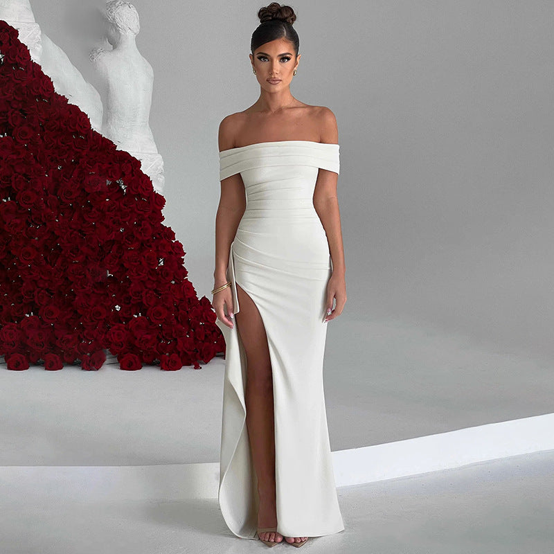 Solid Color Slim Sleeveless Split Dresses