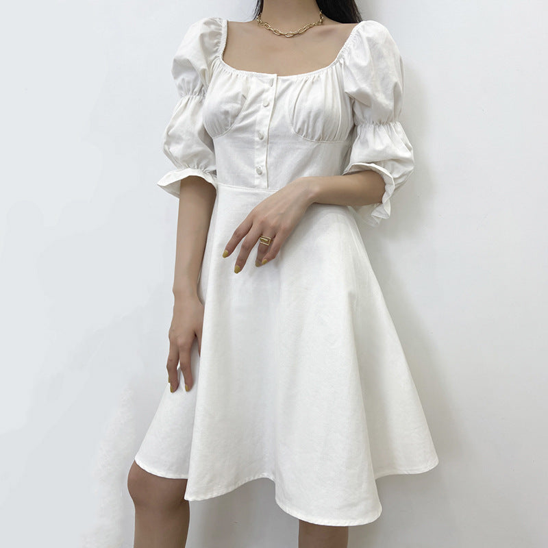 Waist French Style Sleeve Dress