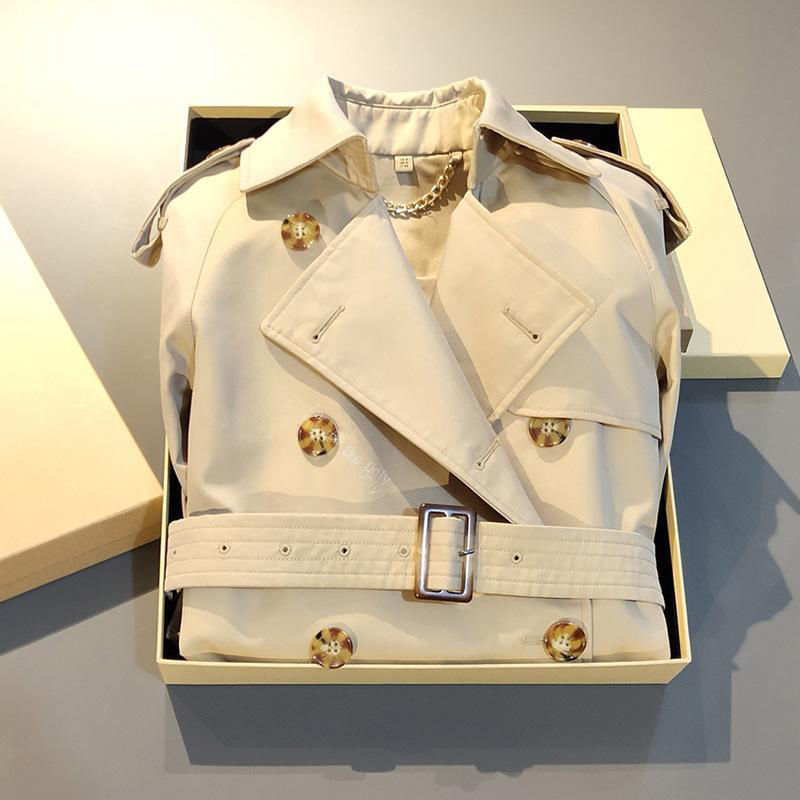 Front British Double Breasted Trench Coat