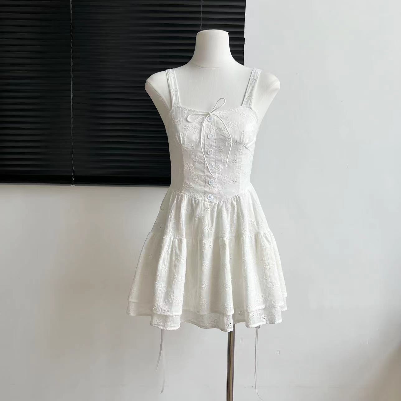 White Ballet Style Suspender Dress