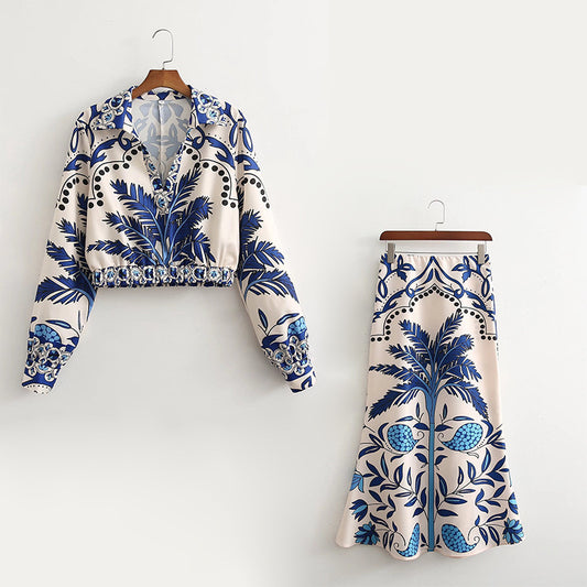 Shirt High Waist Skirt Suit