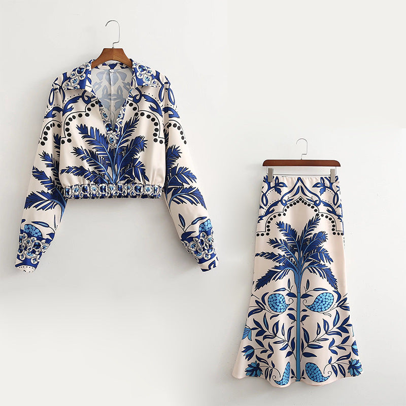 Shirt High Waist Skirt Suit