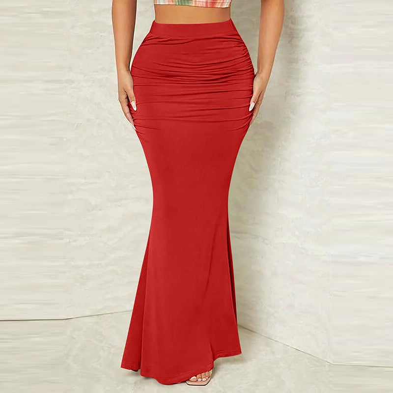 M Chic Boutique mermaid pencil skirt in a vibrant color, showcasing a fitted silhouette and elegant hemline detail.
