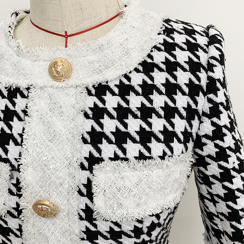 Round Neck Button Dress