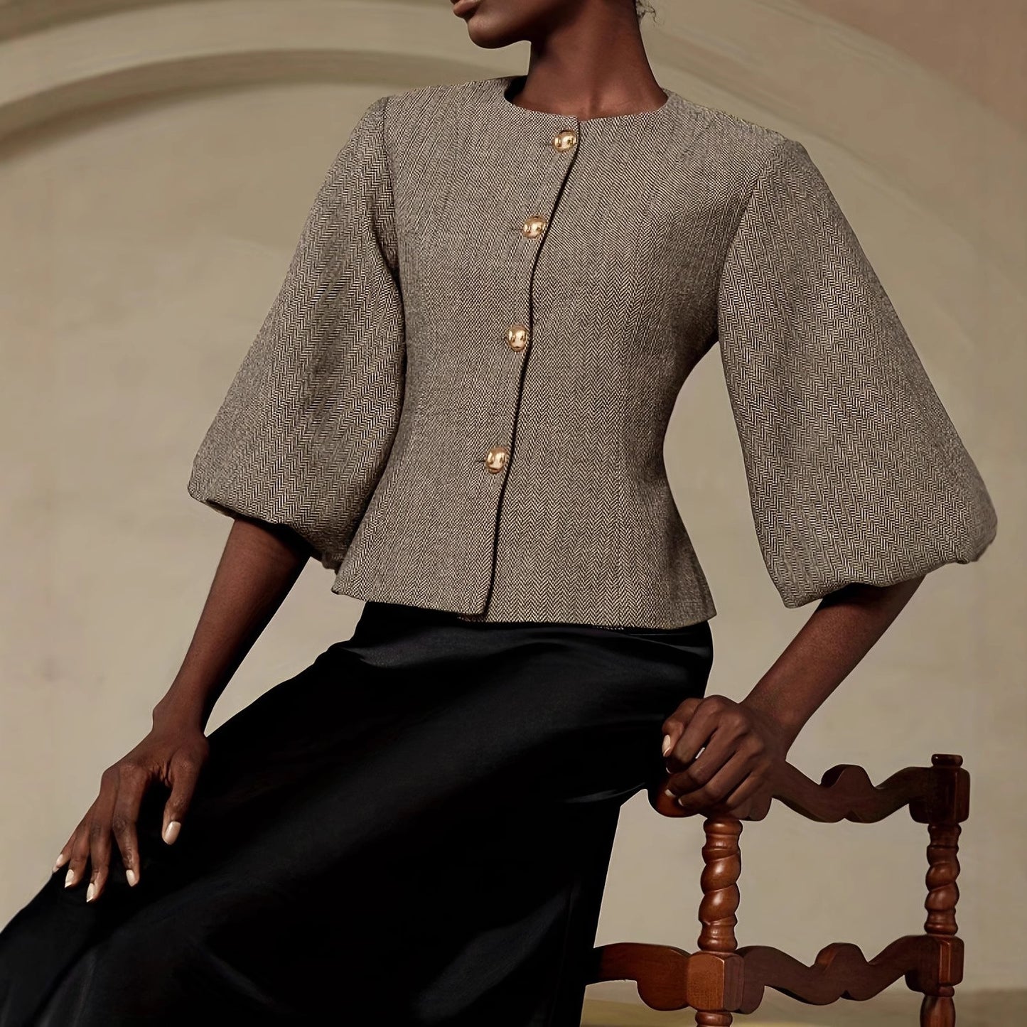 Blazer With Balloon Sleeves - M Chic Boutique