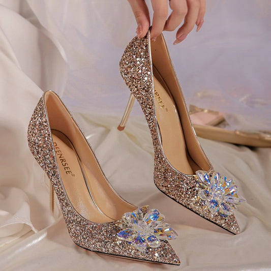French Crystal Stiletto Heels