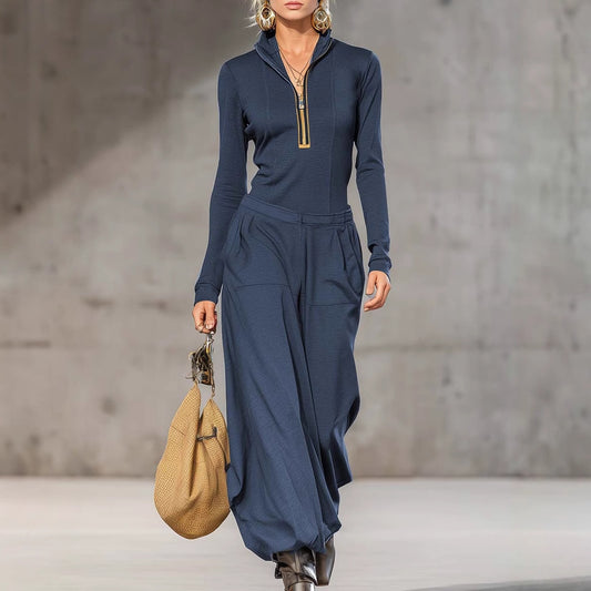 Top Wide LegTrousers Two-piece Set
