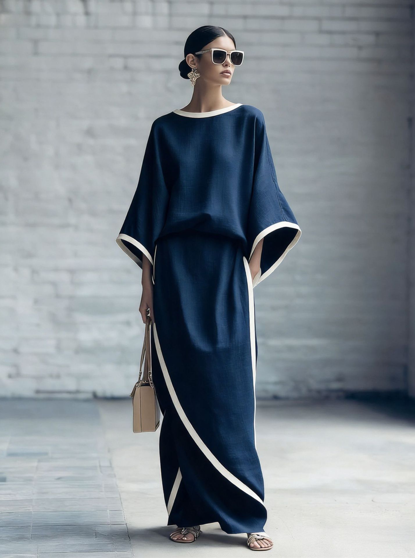 Loose-fitting Wide-leg Pants Two-piece Set