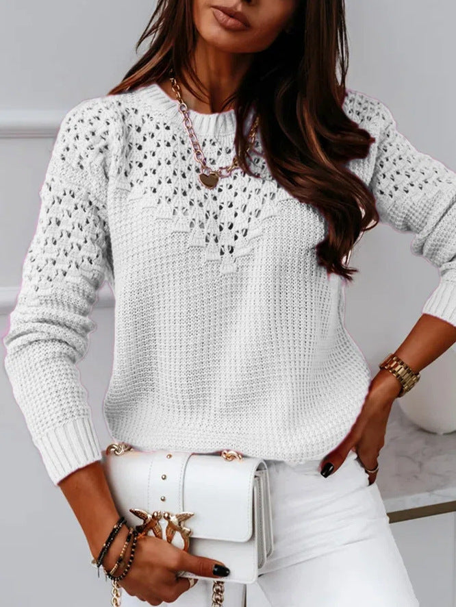 Jacquard Hollow Out Elegant Sweater