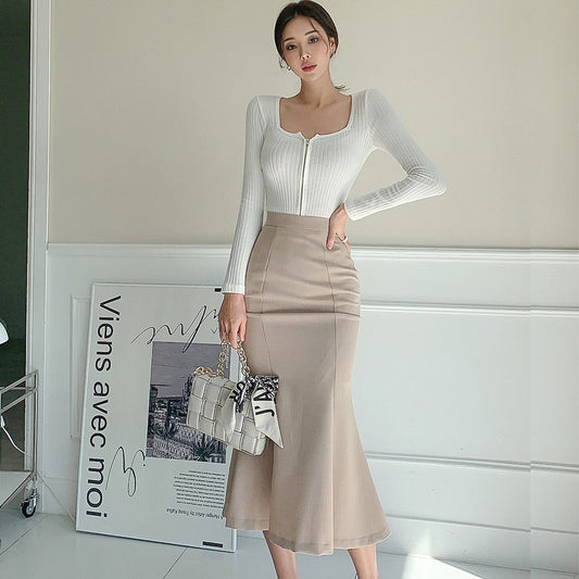 Two-piece Hip Fishtail Skirt