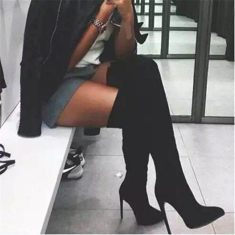 Pointed High Heel Over The Knee Boots