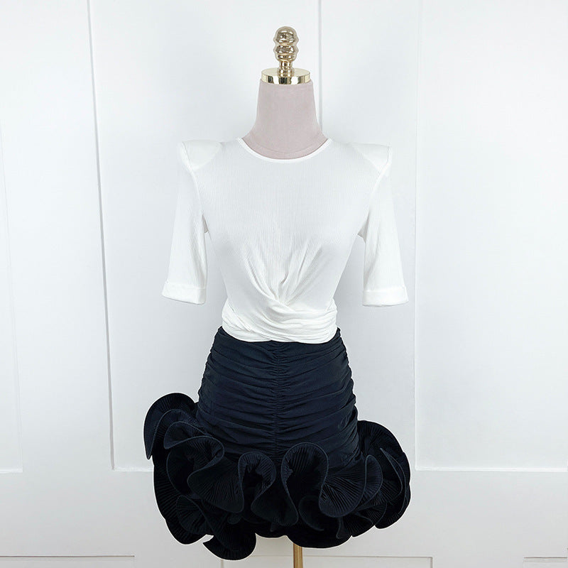 French Minority Flower Hip Skirt