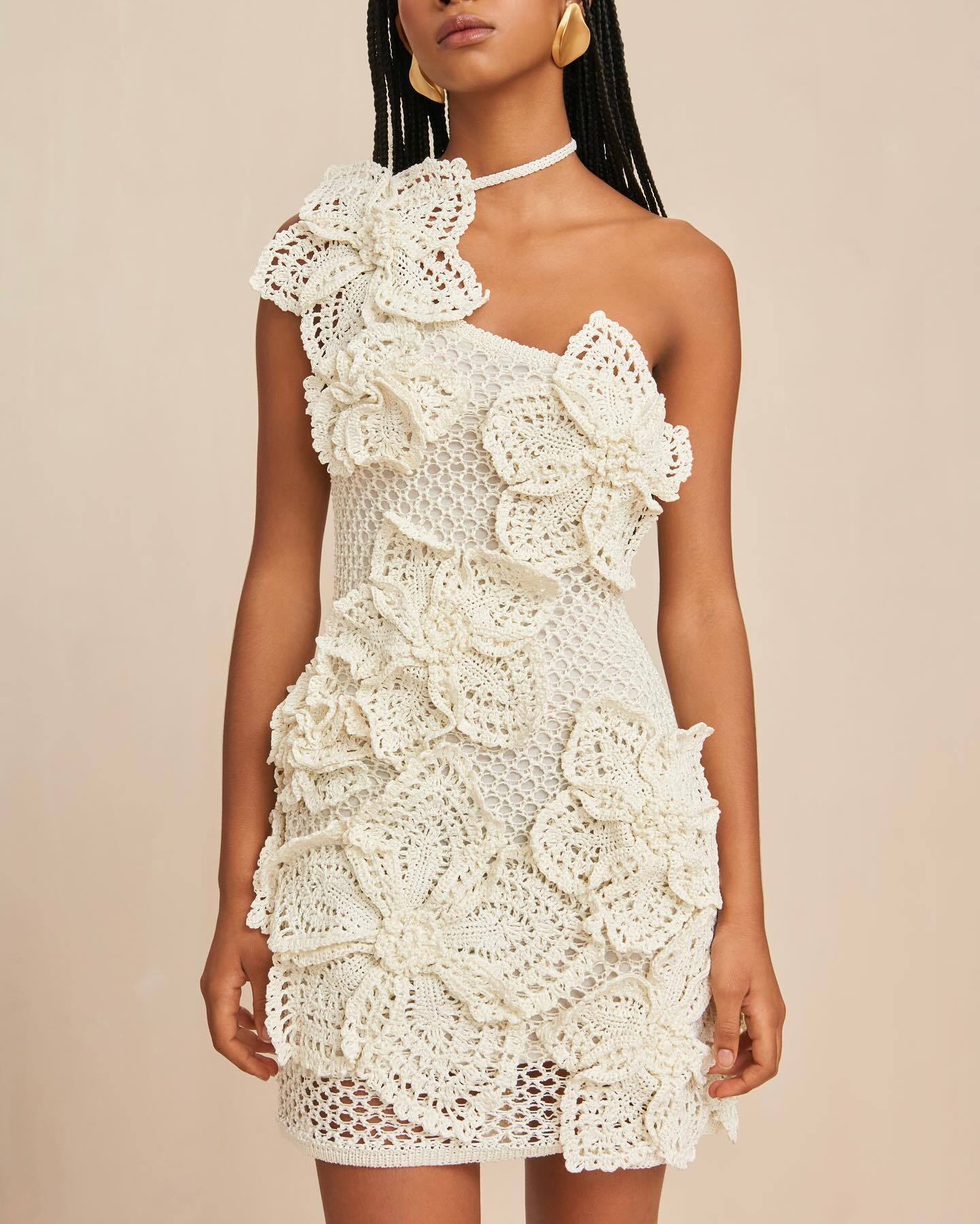 Three-dimensional Vacation Style Flower Dress