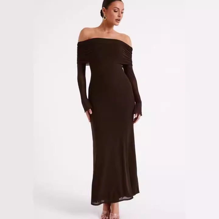 Off-neck Backless Socialite Dress