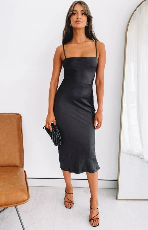 Socialite Style Slim-fit Sexy Back Lace-up Dress