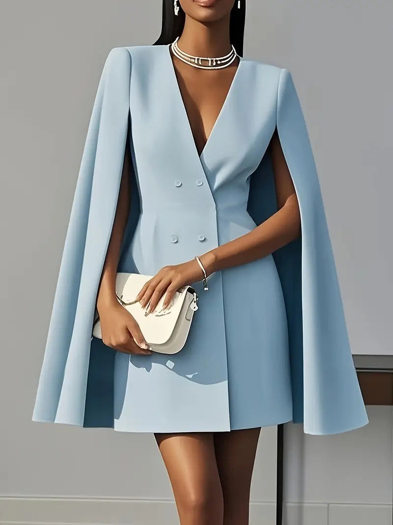 Double Breasted Shawl Suit Dress - M Chic Boutique