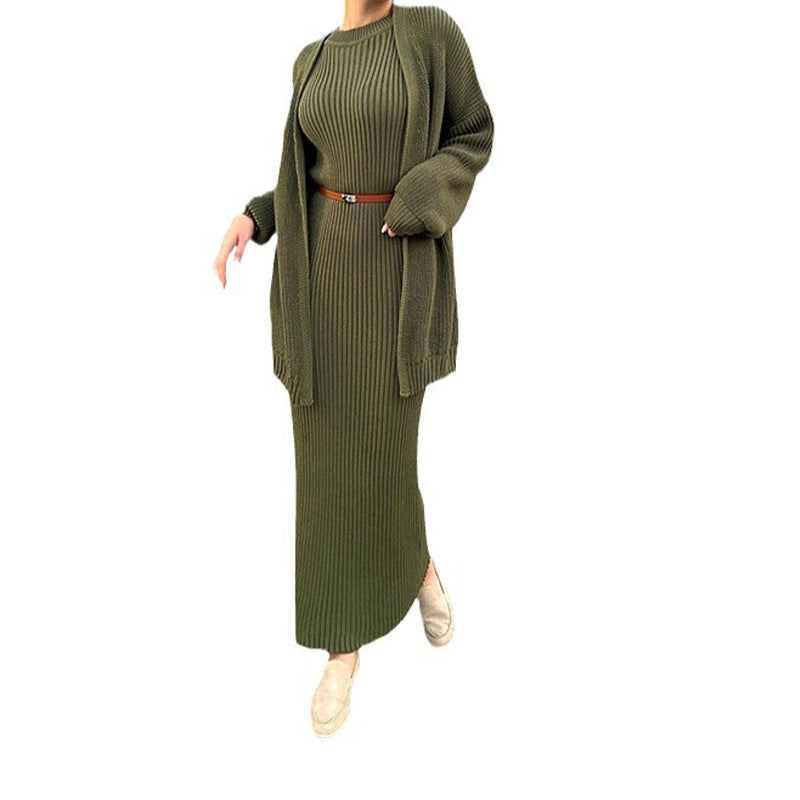 Lazy Knitwear Long Skirt Suit