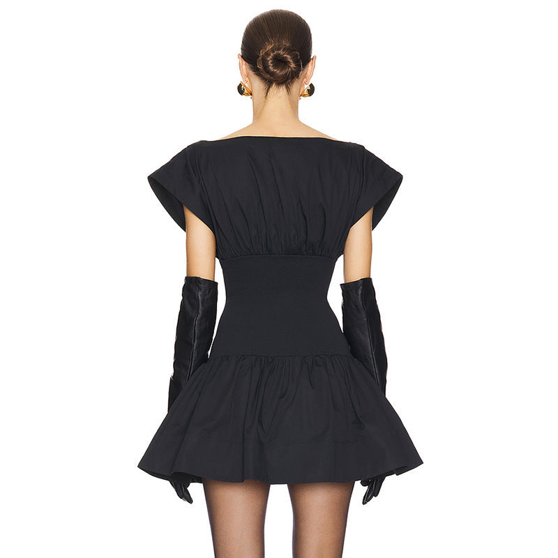 Solid Elegant Waist Slim Fit Dress