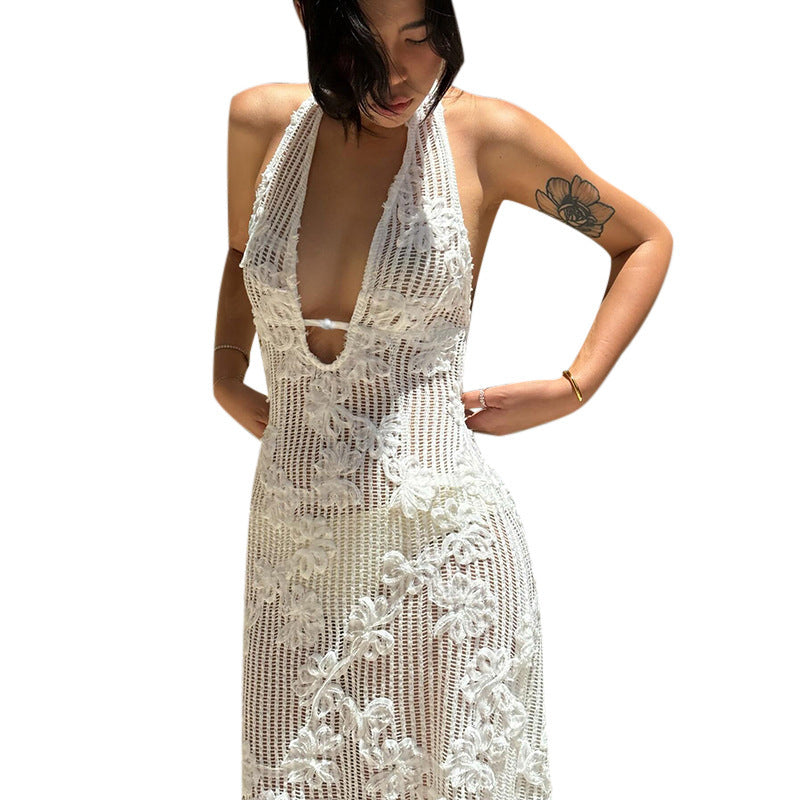 Summer Tube Top Jacquard Dress